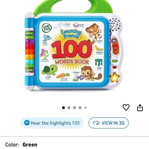 LeapFrog Learning Friends 100 Words Book - Green/Blue